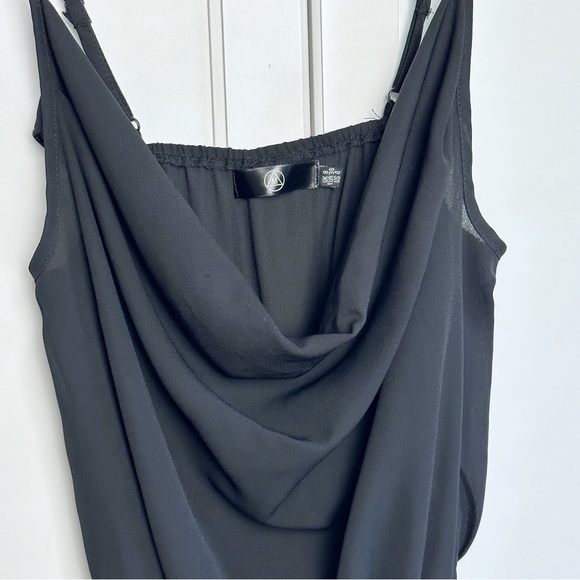 Missguided Black Drape Front Bodysuit 4 Adjustable Straps - Picture 4 of 11